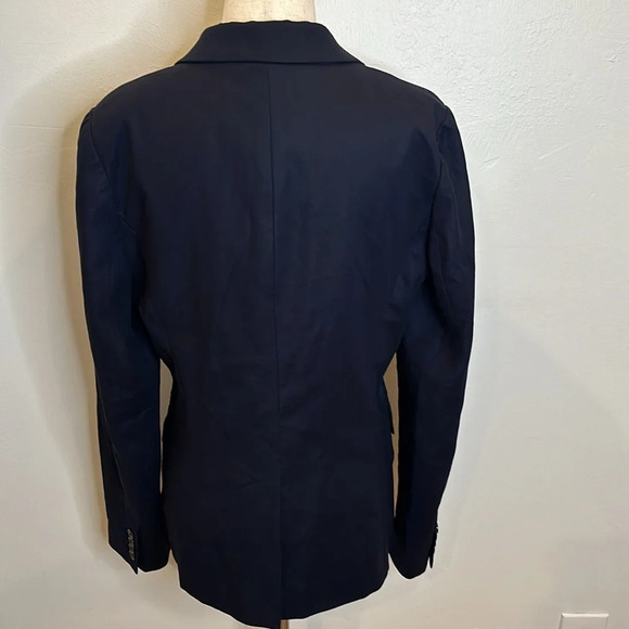 JCREW NAVY COTTON TWO BUTTON BLAZER VENTED BACK LINED FITTED DESIGN SIZE 8 - Picture 4 of 7